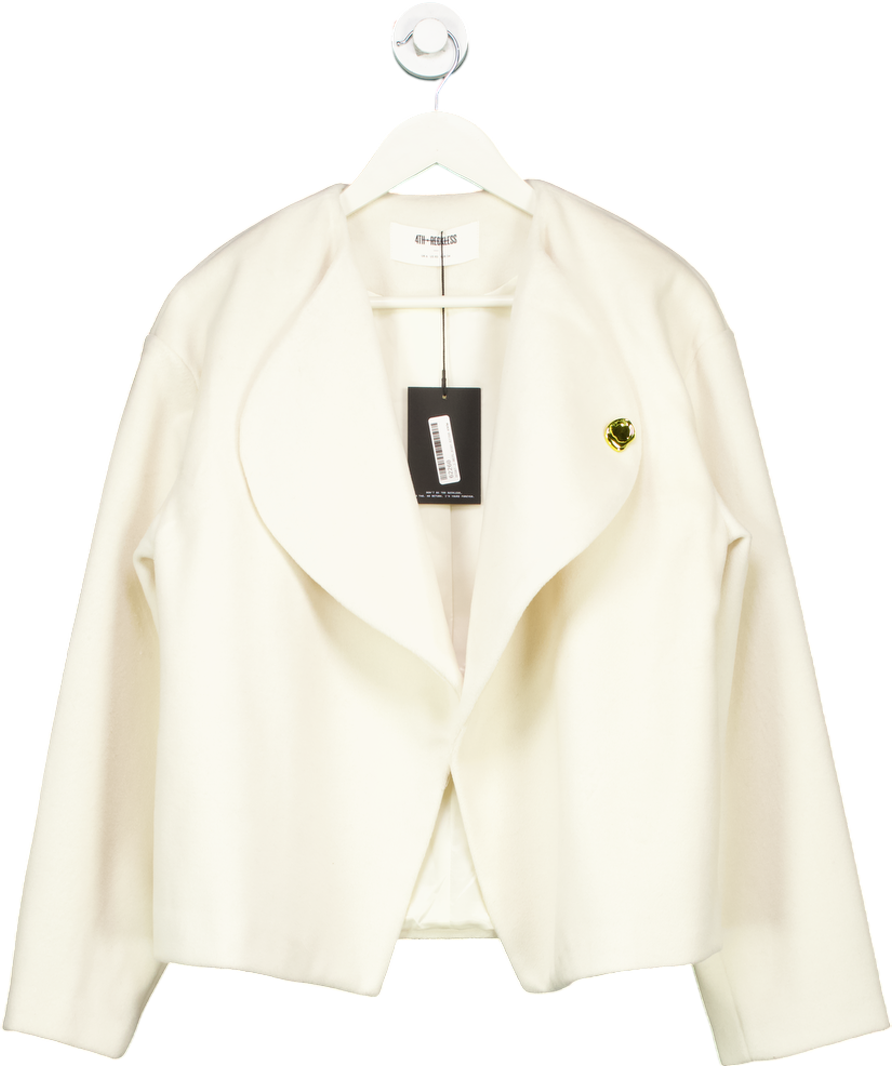 4th & Reckless Cream Oversized Lapel Shelly Jacket UK 6