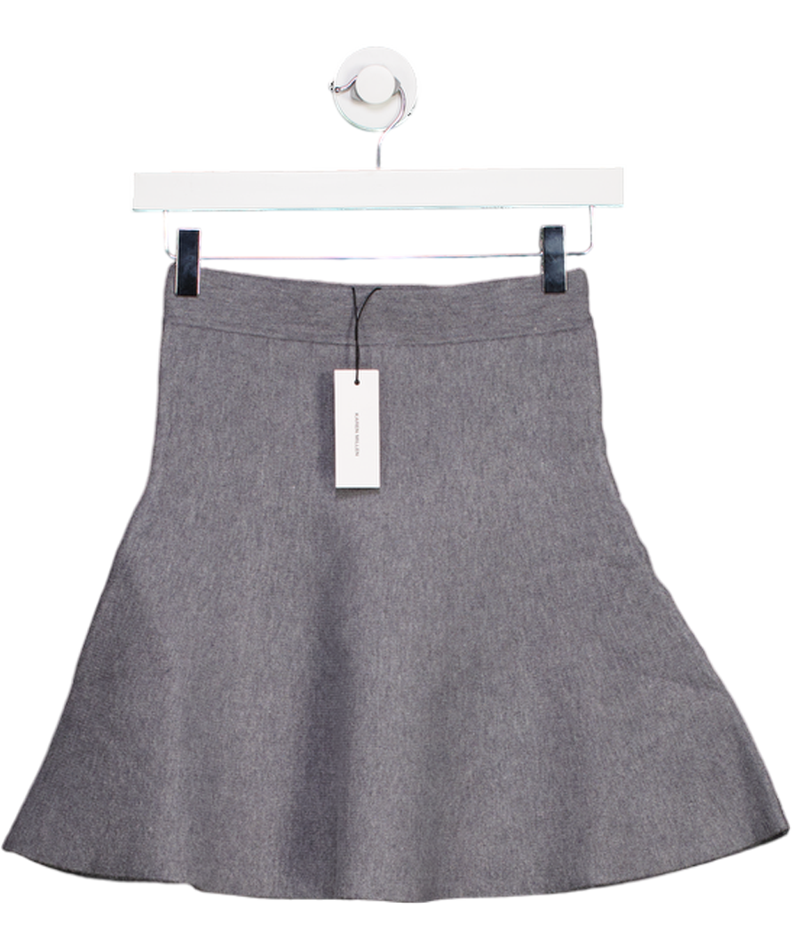 Karen Millen Grey Wool Look Knit Flippy Mini Skirt UK XS