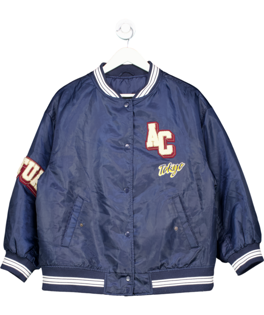 ASOS Blue Varsity Bomber Jacket UK 8