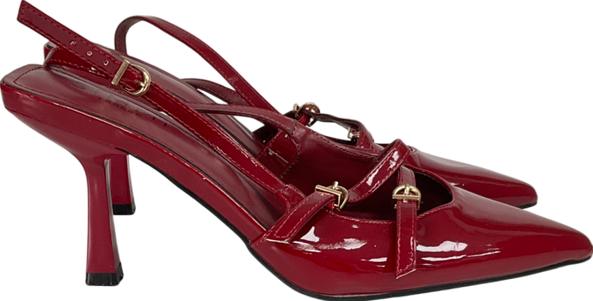 Simmi London Aska Red Patent Sling Back Court Shoes UK 5 EU 38 👠
