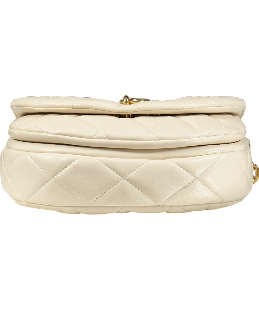 Burberry Cream Rocking Horse Quilted Crossbody Bag