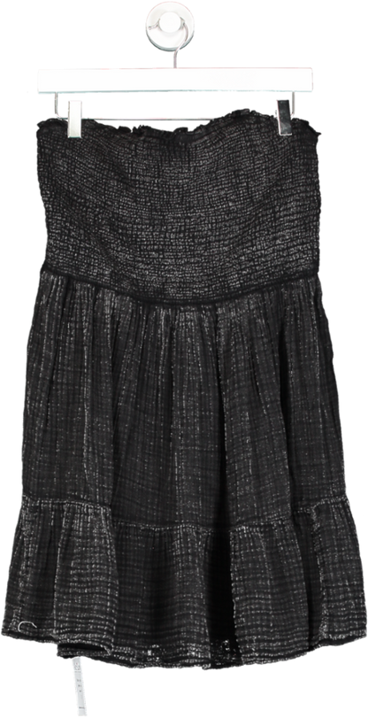 Anthropologie Black The Marisol Smocked Mini Dress UK  L