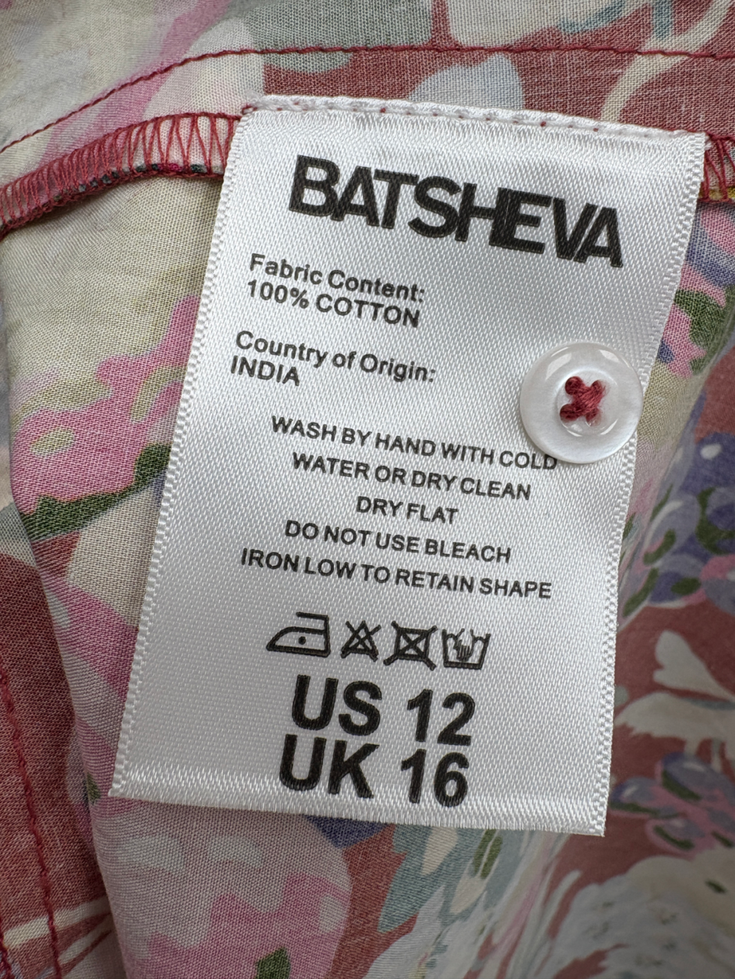 Batsheva x Laura Ashley Red Beaumaris Dress UK 16