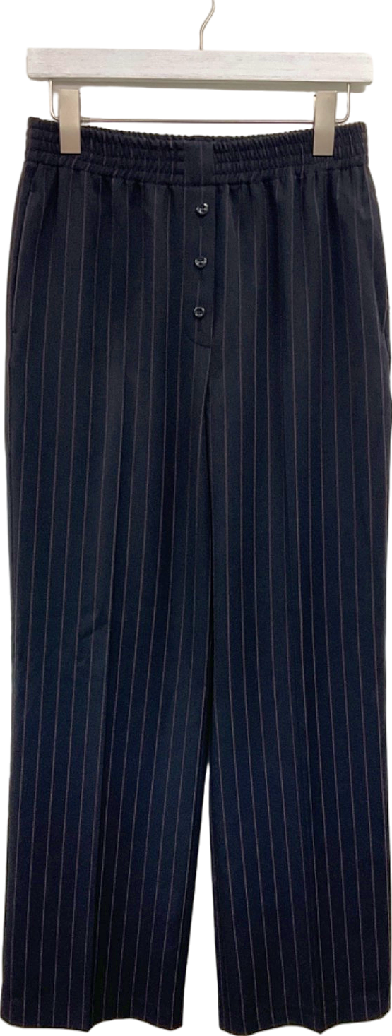 Topshop Black Pinstripe Trousers UK 8