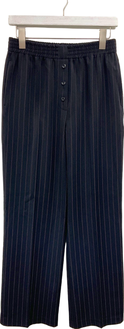 Topshop Black Pinstripe Trousers UK 8