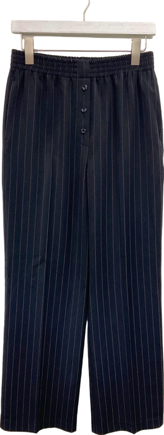 Topshop Black Pinstripe Trousers UK 8