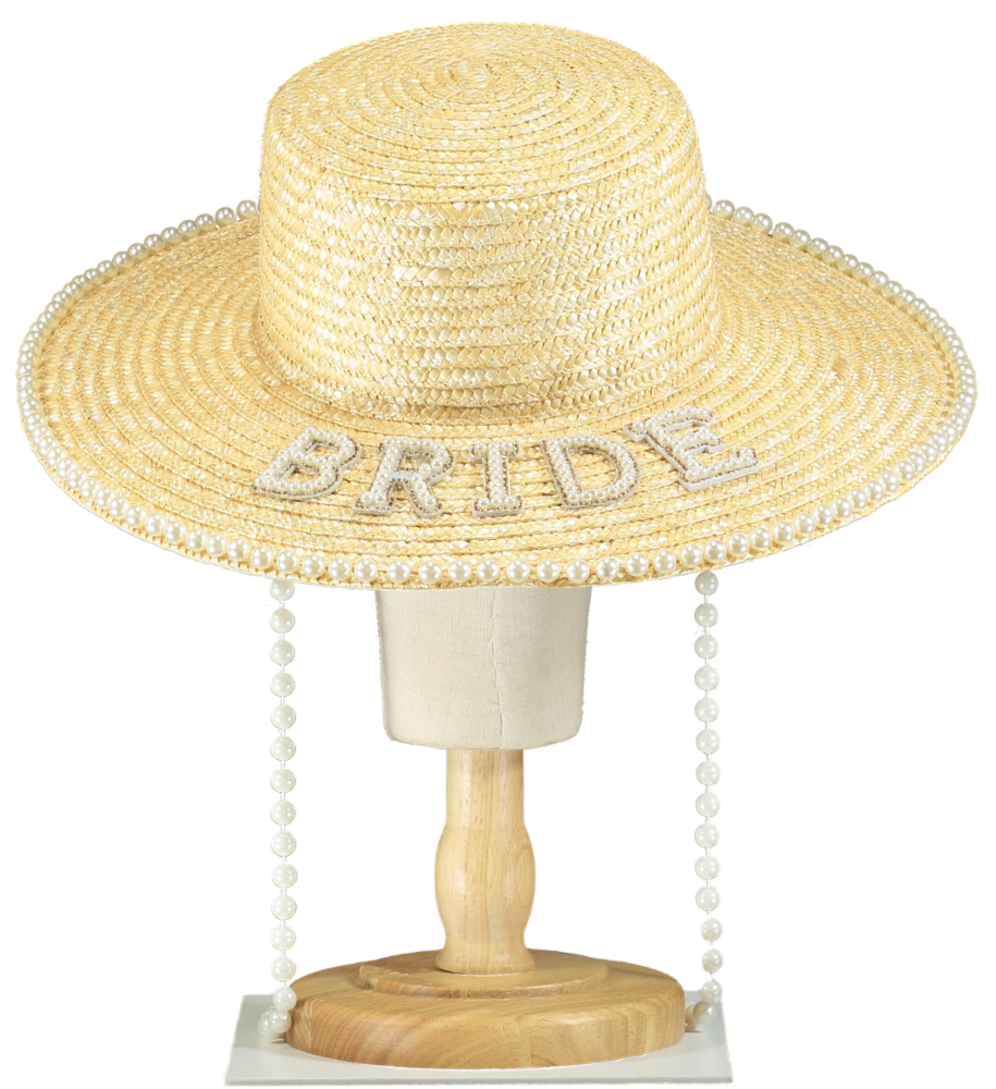 Bonita Beige Bride Straw Hat One Size