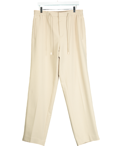 REISS Beige Roy Relaxed Contrast Pipe Detail Trousers W32