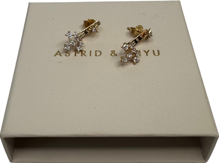 Astrid & Miyu Cosmic Star Crystal Ear Jacket in 18k Gold plate