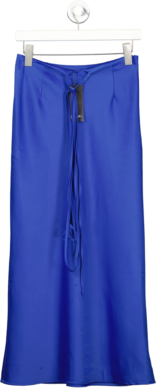 Nasty Gal Blue Keyhole Tie Waist Midi Skirt UK 6