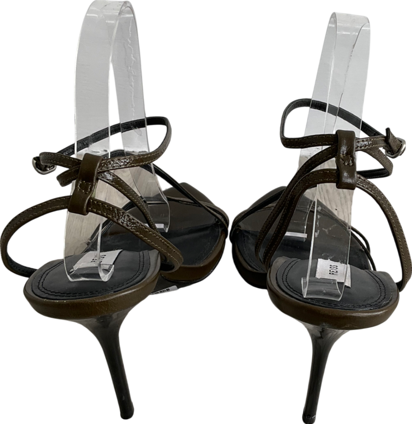 REISS Green Strappy Pointed Toe Sandals UK 7 EU 40 👠