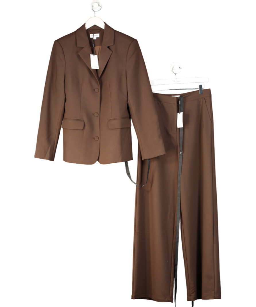 Six Stories Brown Tailored Trousers And Blazer UK 10