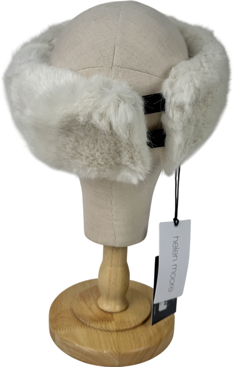 Helen Moore White Faux Fur Huff Headband One Size