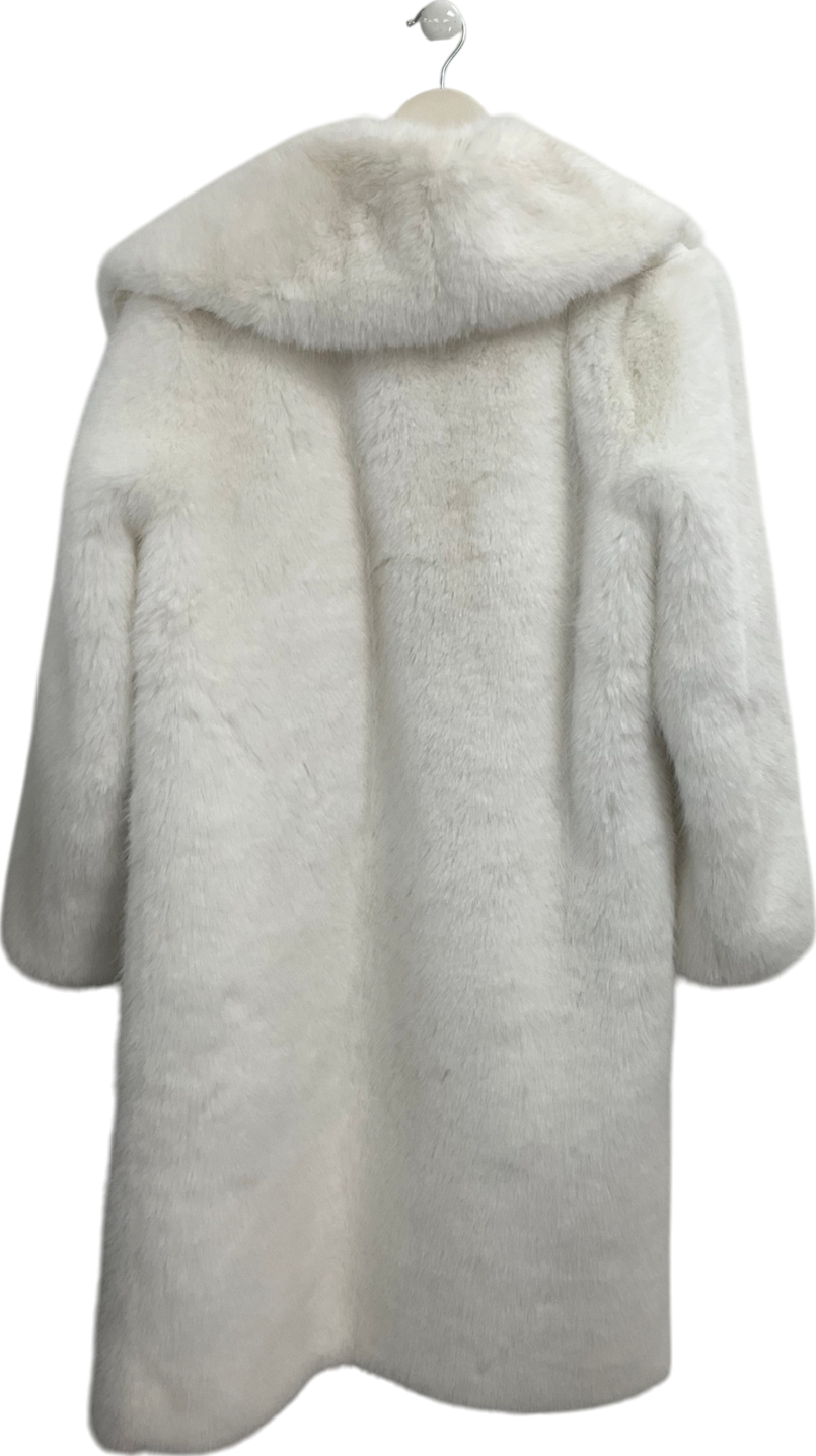 boohoo White Faux Fur Coat UK 12