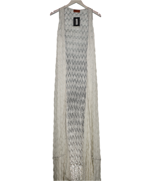 Missoni Metallic Long Cover-up Caftan In Zigzag Lamé Viscose UK S