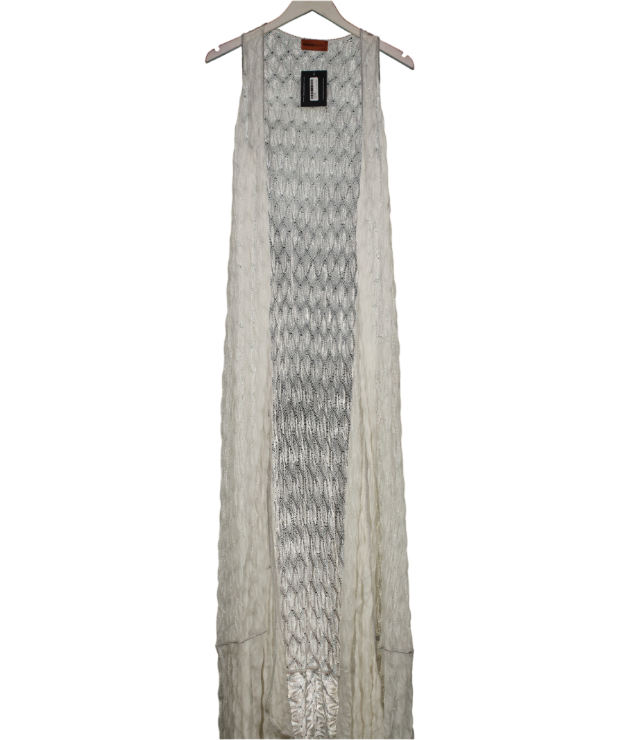 Missoni Metallic Long Cover-up Caftan In Zigzag Lamé Viscose UK S