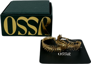 OSSR Metallic Feather Hoop Earrings One Size