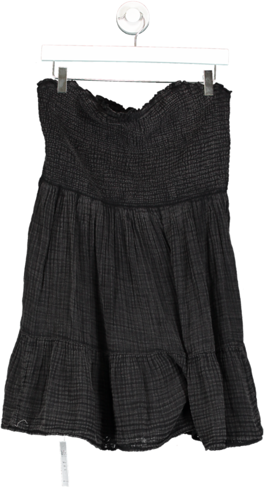 Anthropologie Black The Marisol Smocked Mini Dress UK  L