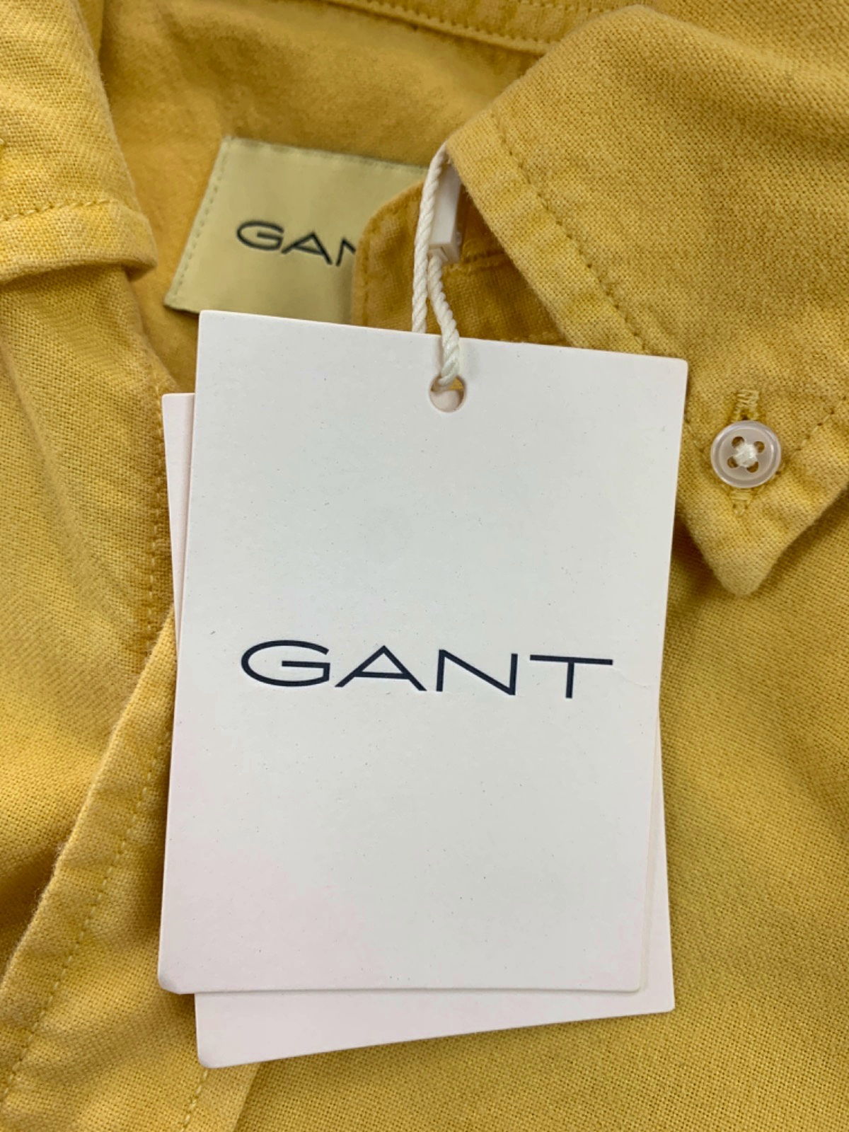 GANT Yellow Regular Fit Brushed Oxford Shirt UK S