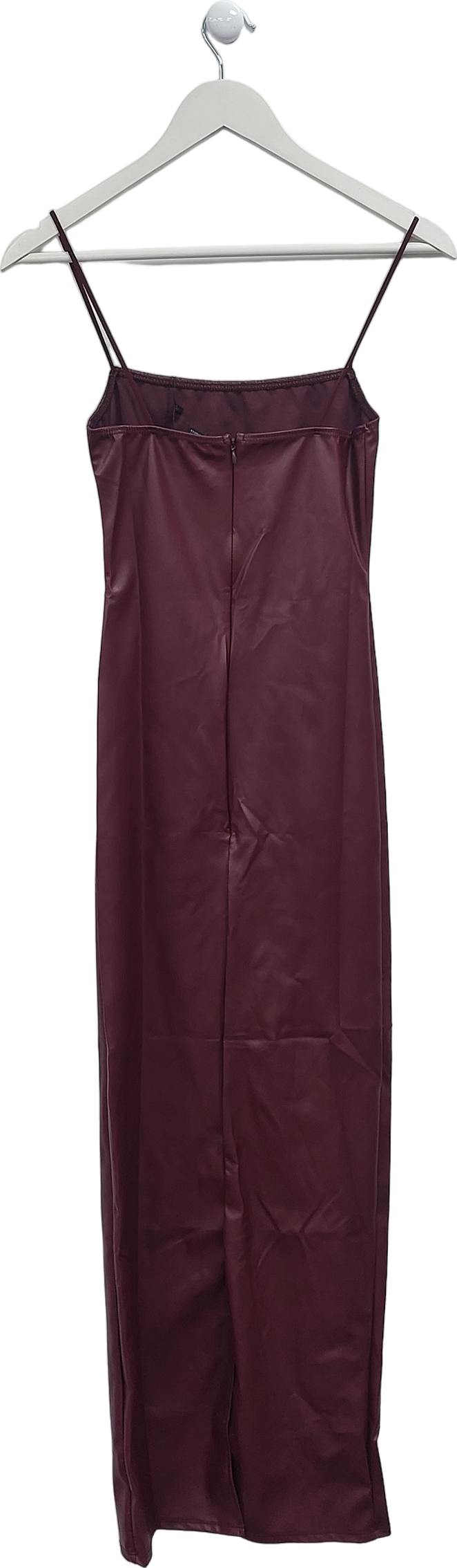 PrettyLittleThing Red Faux Leather Strappy Midi Dress UK 4