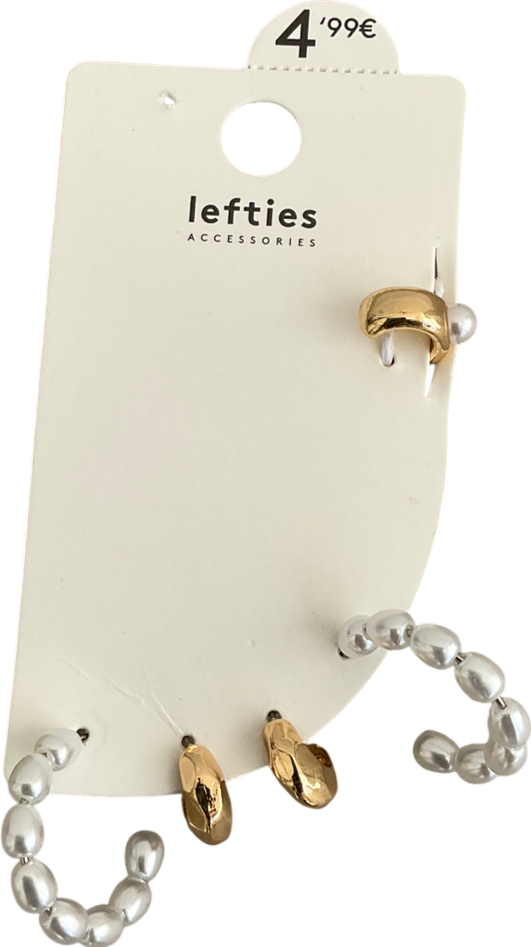 Lefties Metallic Pearl Effect And Hoop Earring Set