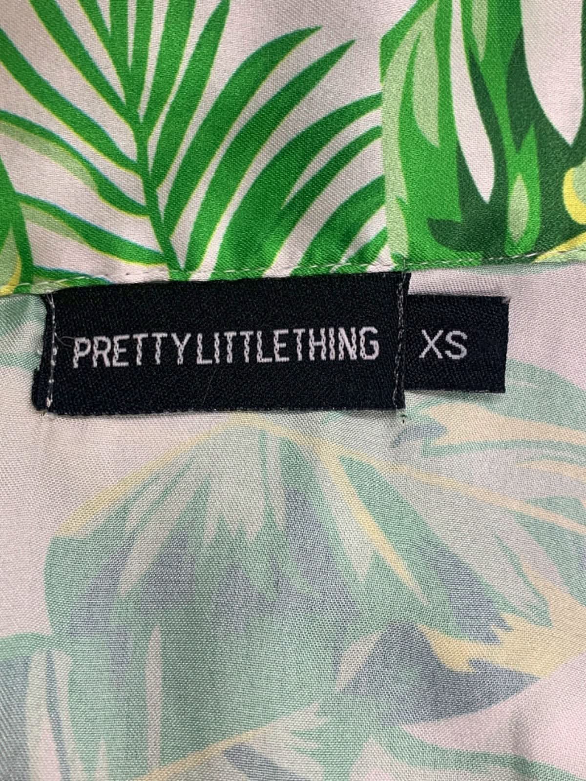 PRETTYLITTLETHING Green Tropical Pyjama Set XS