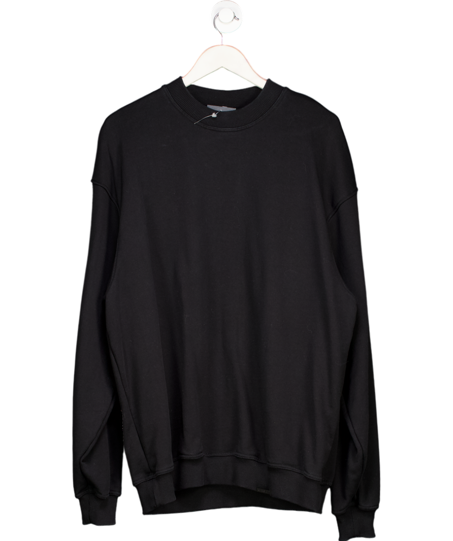 Represent Black Oversized Crew Neck Sweatshirt With Logo Plaque UK L