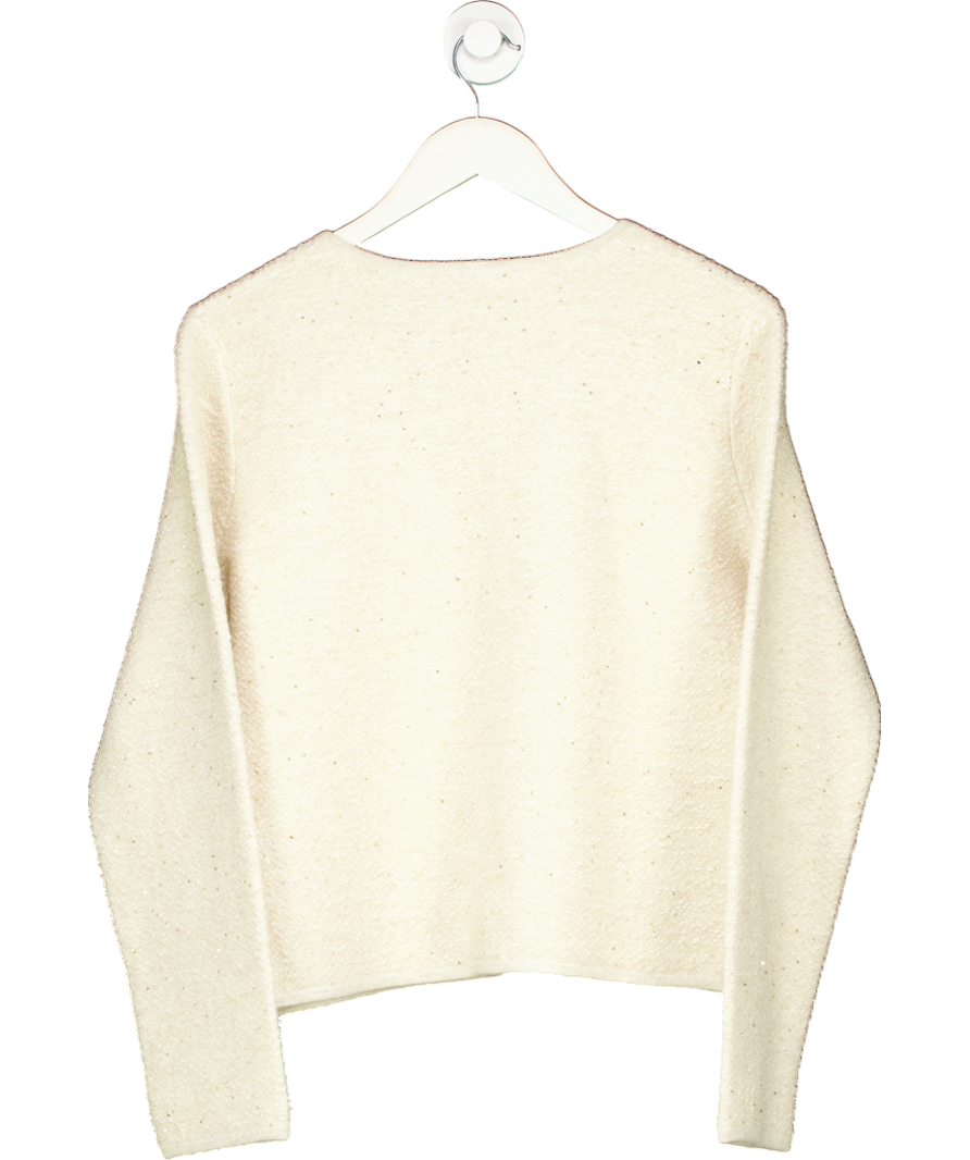 Hobbs Cream Zayla Sparkle Knitted Jacket UK L