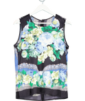 Dolce & Gabbana Black Silk Blend Floral Top UK 14