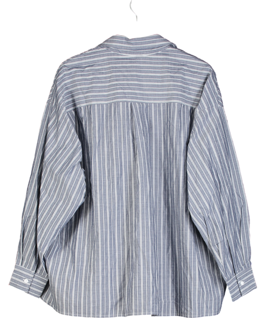 DISSH Blue Sharni Cotton Stripe Shirt UK 8