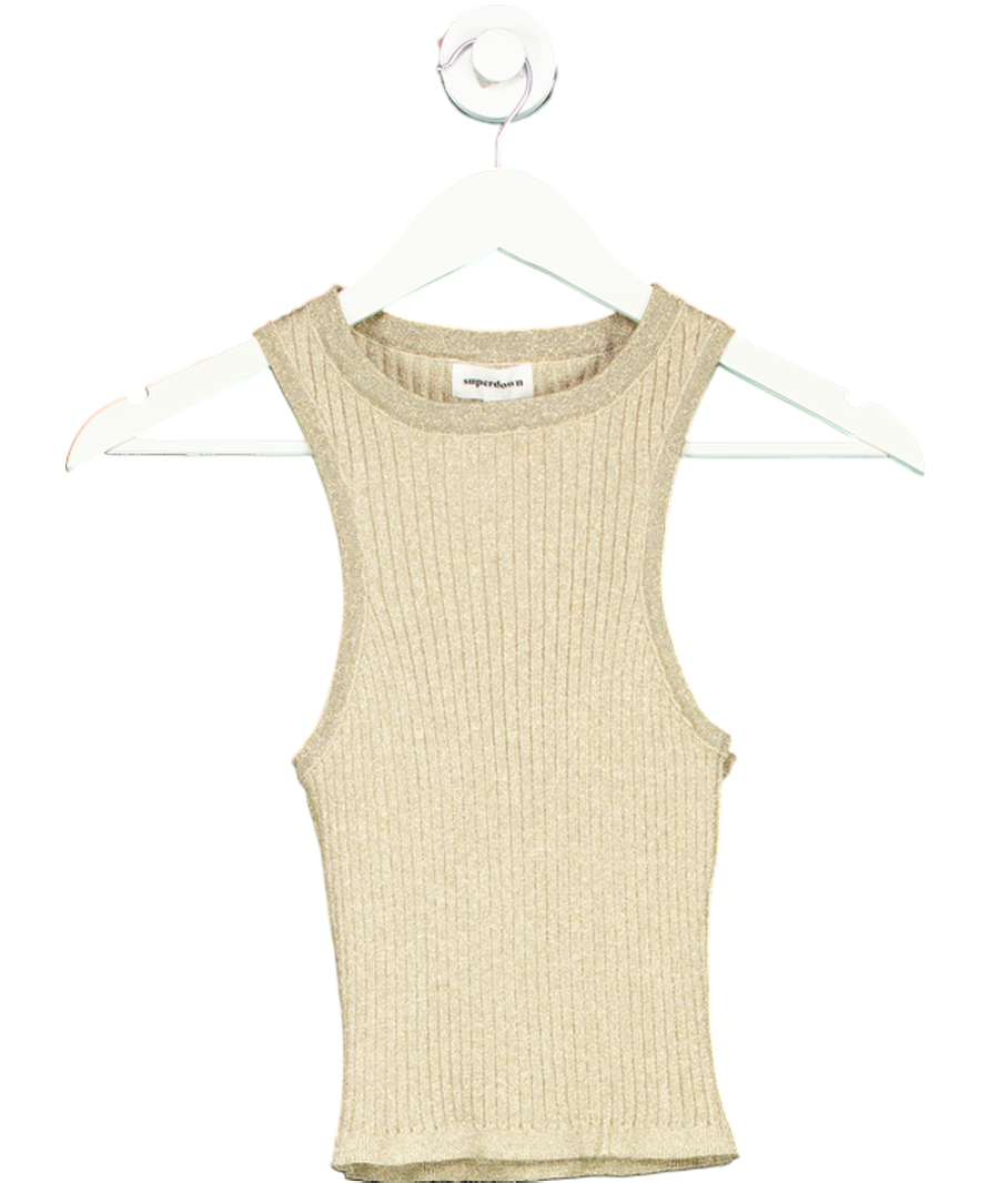 Boldy Love Yourself Metallic Sonya Rib Sweater Tank Top UK S