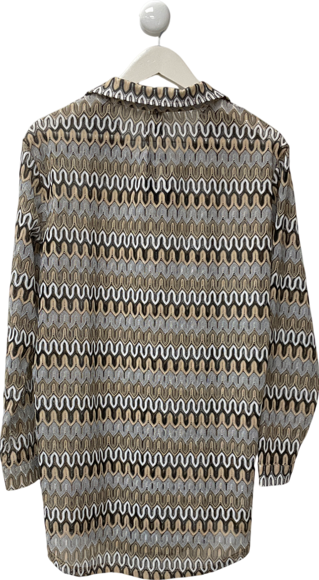South Beach Beige Crochet Beach Bikini Overshirt UK XS/S