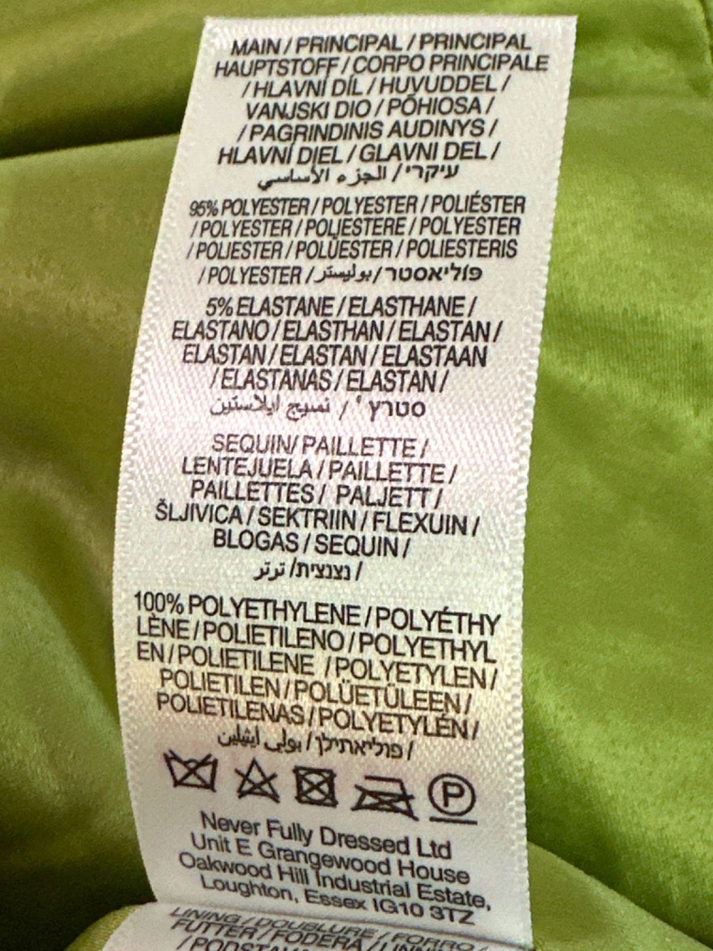 Never Fully Dressed Lime Sequin Mini Jaspre Skirt UK 14