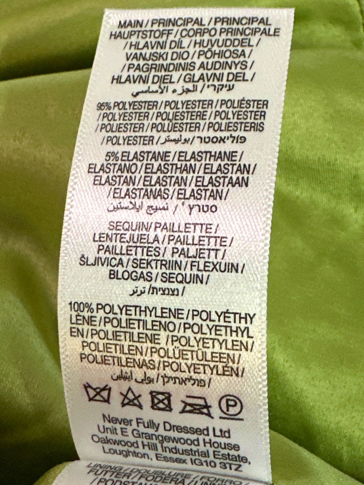 Never Fully Dressed Lime Sequin Mini Jaspre Skirt UK 14