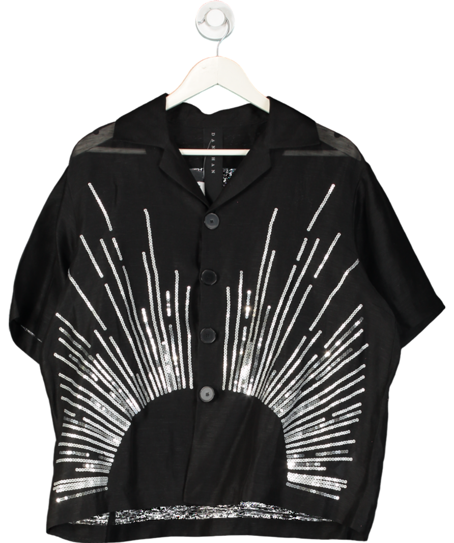 Danshan Black Sequin Sun Shirt UK M