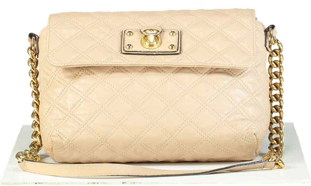 Marc Jacobs Beige Quilted Leather Shoulder Bag