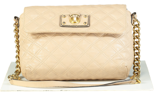 Marc Jacobs Beige Quilted Leather Shoulder Bag