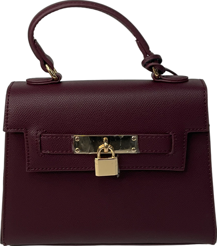 New Look Red Burgundy Leather-look Top Handle Crossbody Bag One Size