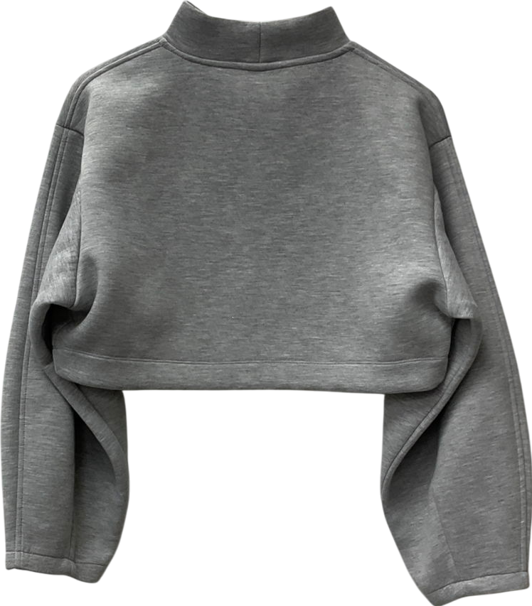 ASOS Grey Super Crop Sweatshirt In Ice Marl UK S
