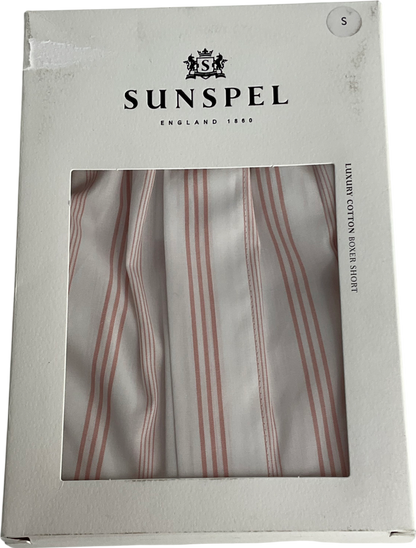 sunspel Pink Classic Boxer Shorts UK S