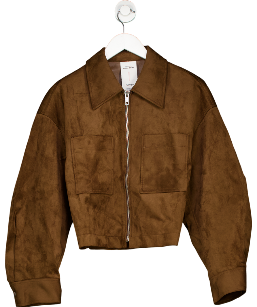 Fabrique Brown Coddenham Jacket In Faux Suede UK S