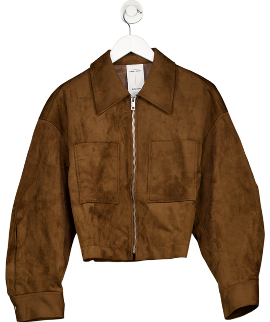 Fabrique Brown Coddenham Jacket In Faux Suede UK S