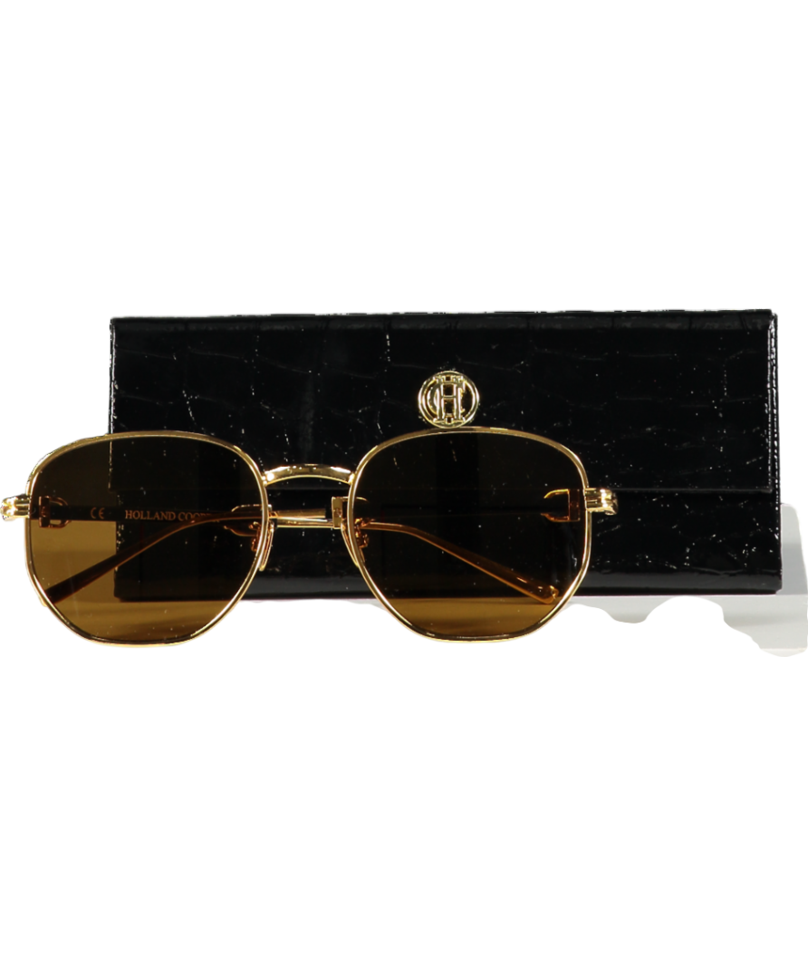 Holland Cooper Monaco Sunglasses Gold / Black In Case One Size