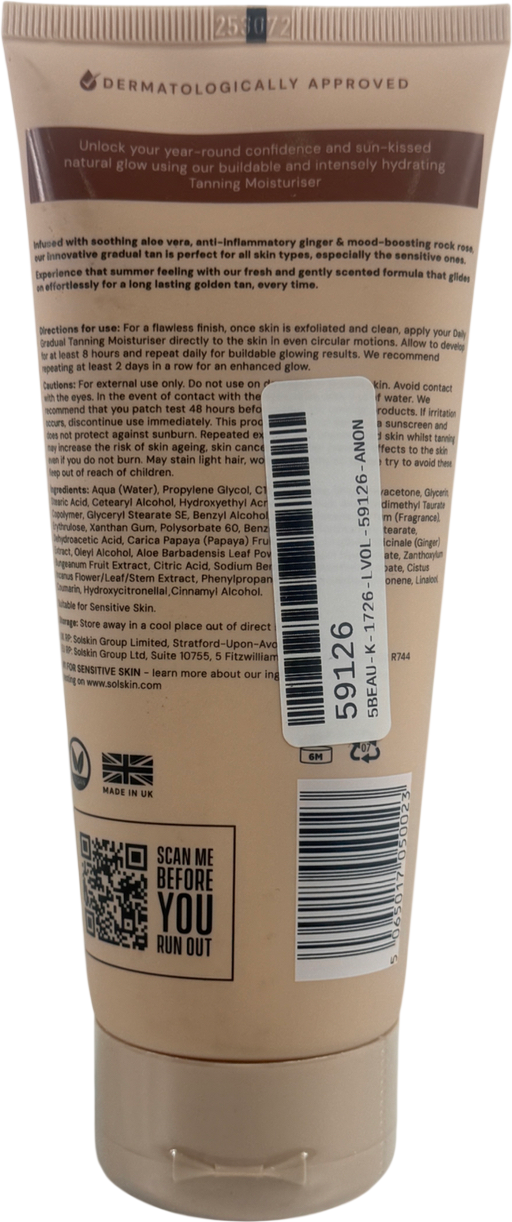 Solskin Gradual Tanning Moisturiser Medium Dark 200ml