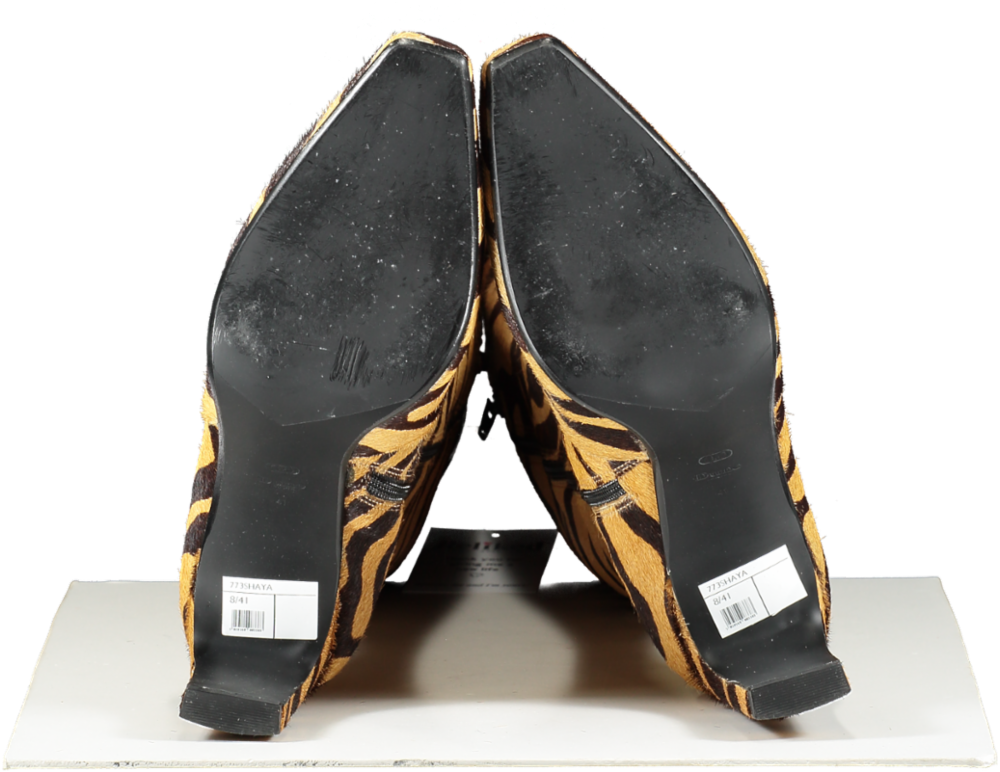 Dune Brown Shaya Leather Knee High Boots UK 8 EU 41 👠