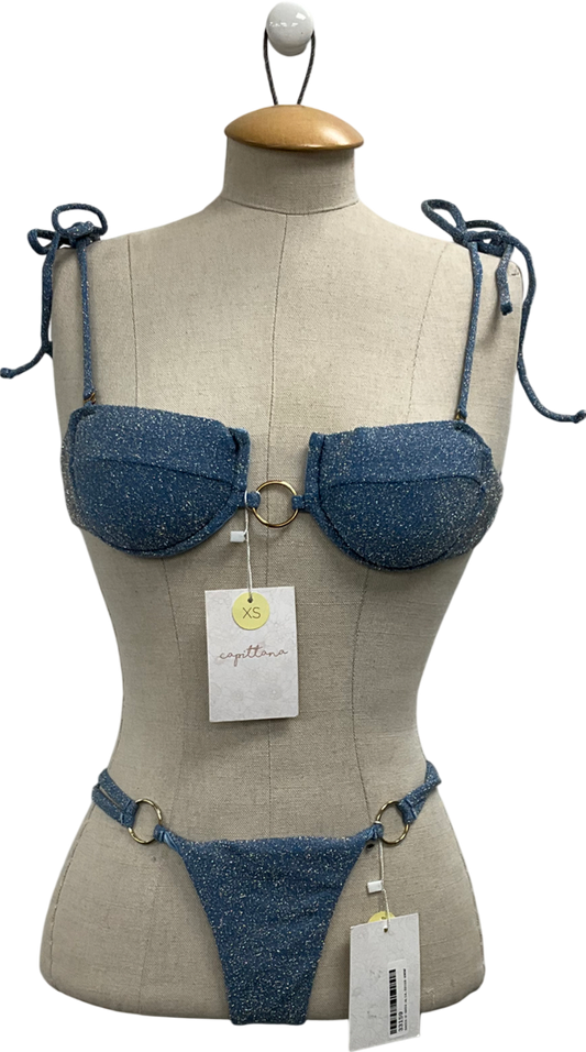 capittana Blue Kenya Bikini Bottom & Kenya Bikini Top UK XS