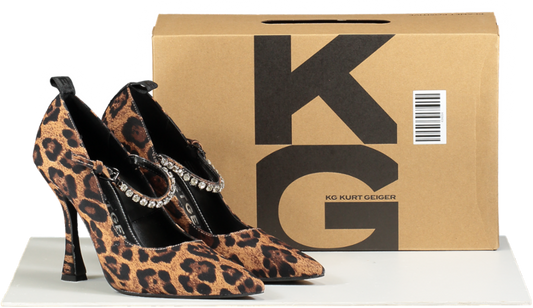 KG Kurt Geiger Leopard Print Aiden Bling Court Heels EU 38 UK 5