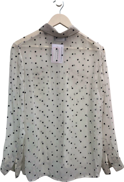 The Kooples Cream Polka Dot Sheer Blouse UK 6