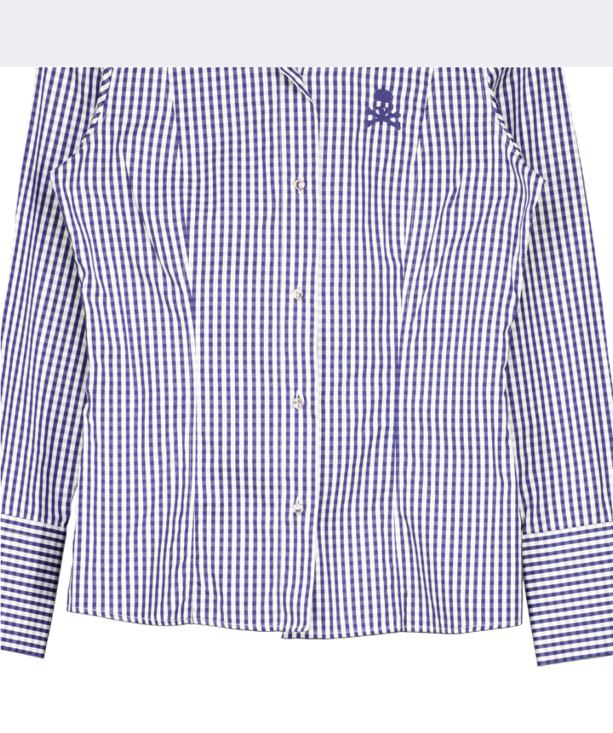 Philipp Plein Blue Gingham Shirt UK S