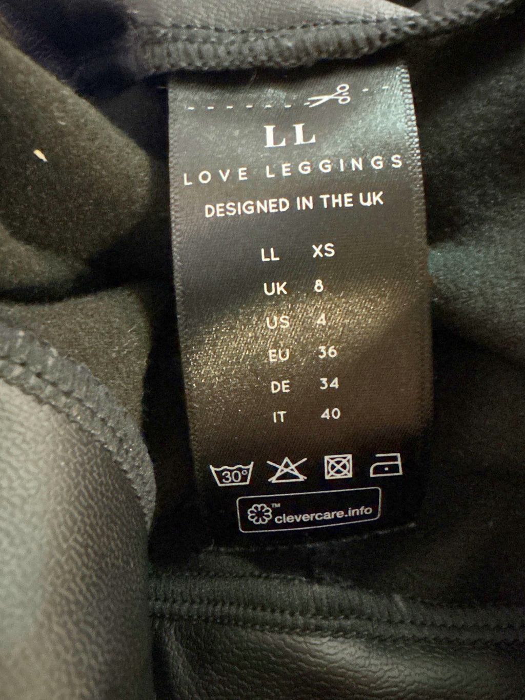 Love Leggings Black Love Leggings UK 8